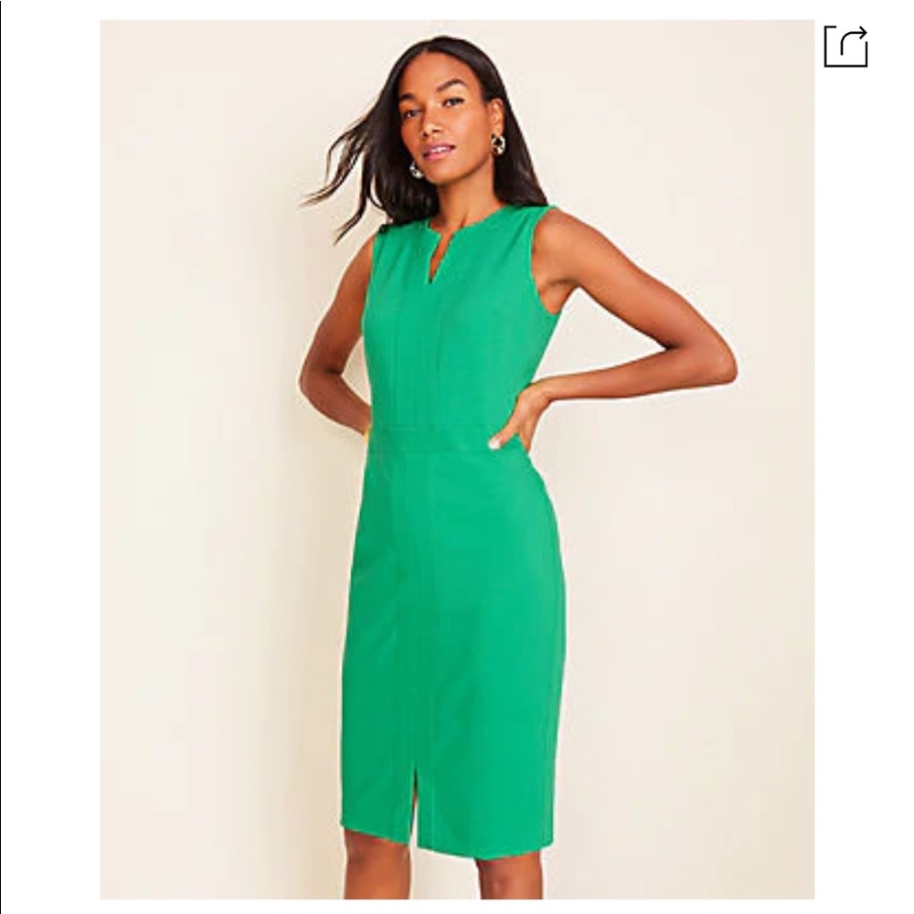 Ann Taylor Stitched Sheath Dress, 00 Petite - Picture 1 of 7